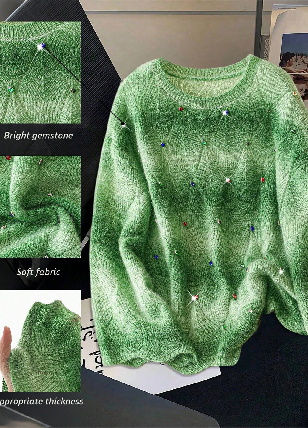 Зеленый демисезонный джемпер джемпер SHEIN