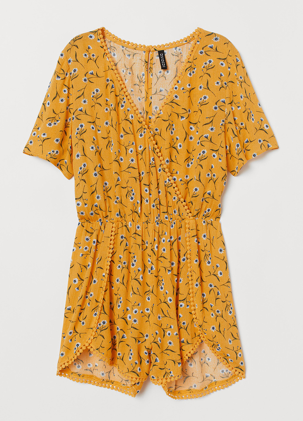 Комбінезон H&M комбінезон-шорти абстрактний жовтий кежуал віскоза