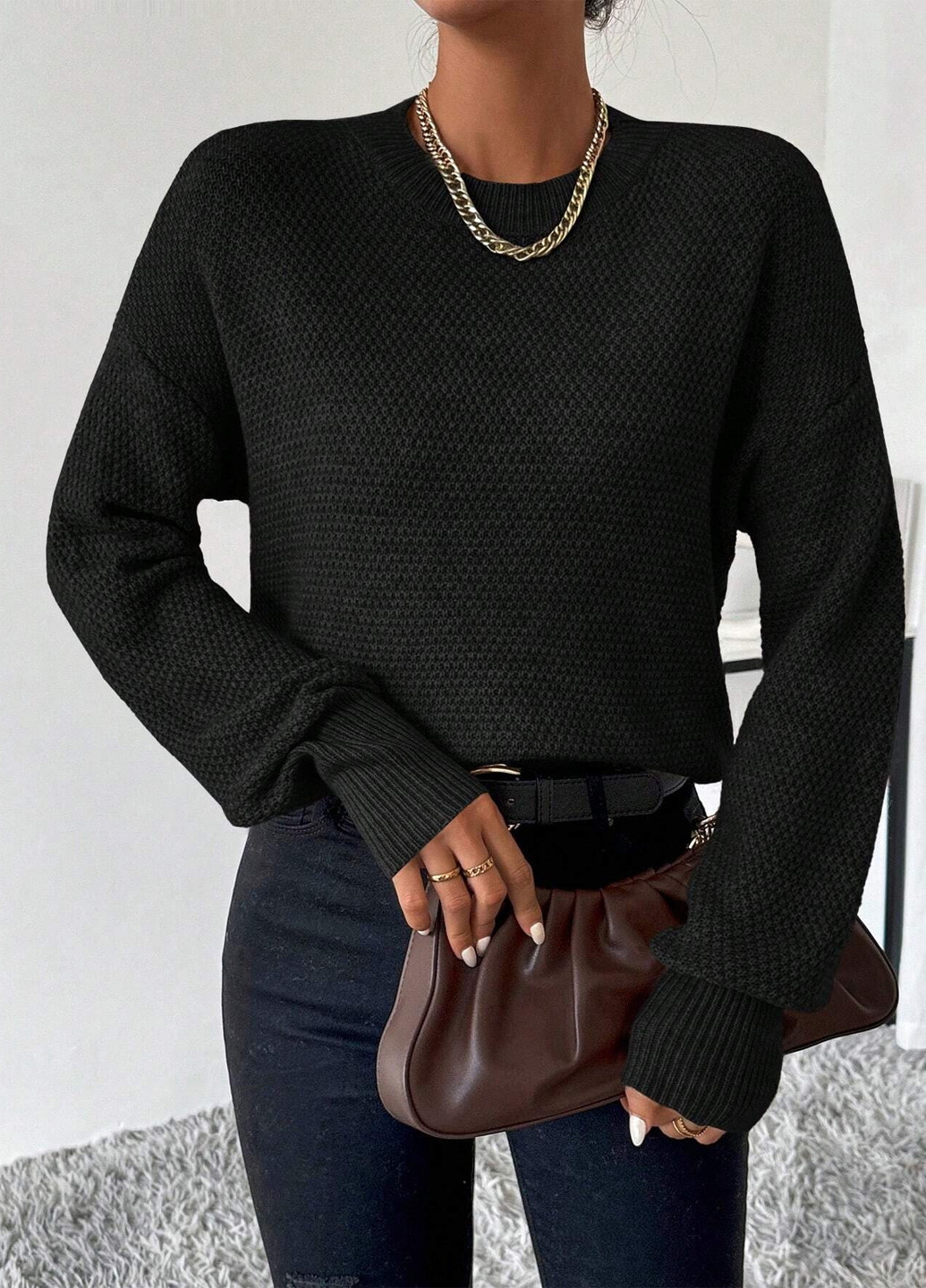 Черный демисезонный джемпер джемпер SHEIN