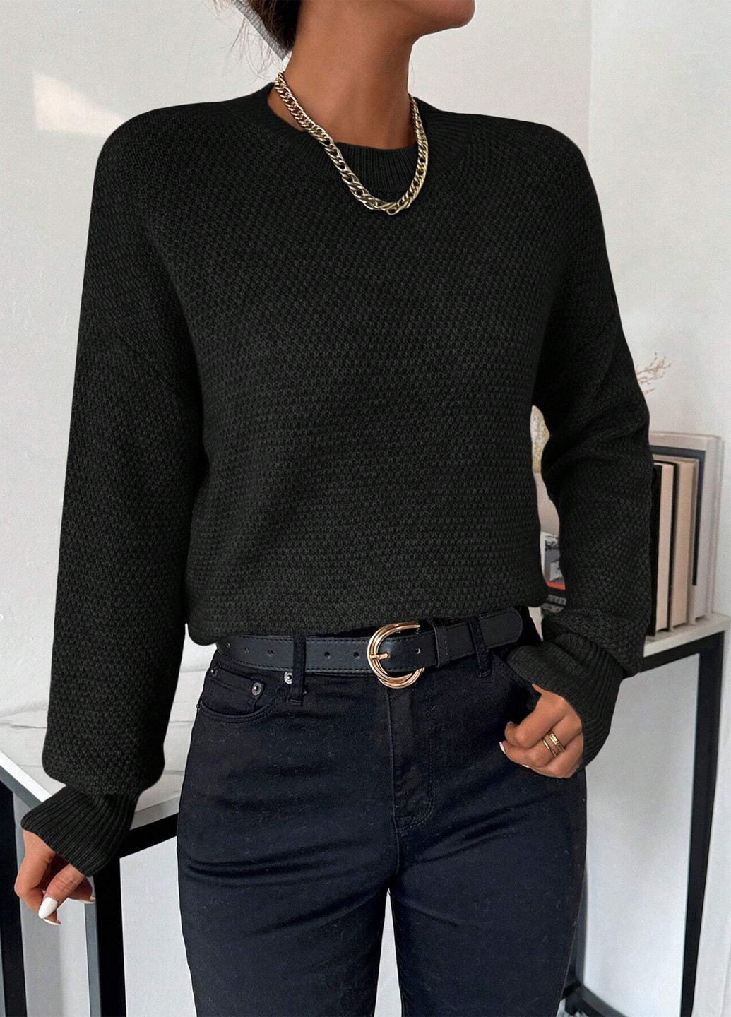 Черный демисезонный джемпер джемпер SHEIN