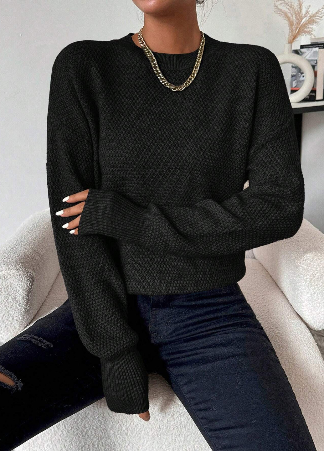 Черный демисезонный джемпер джемпер SHEIN