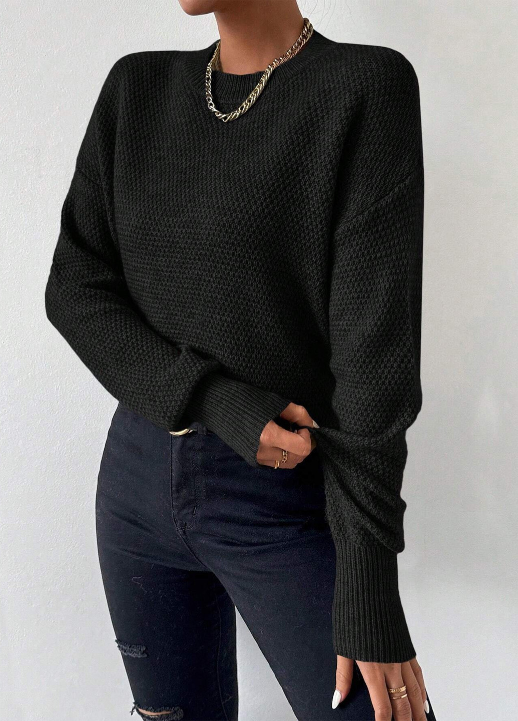 Черный демисезонный джемпер джемпер SHEIN