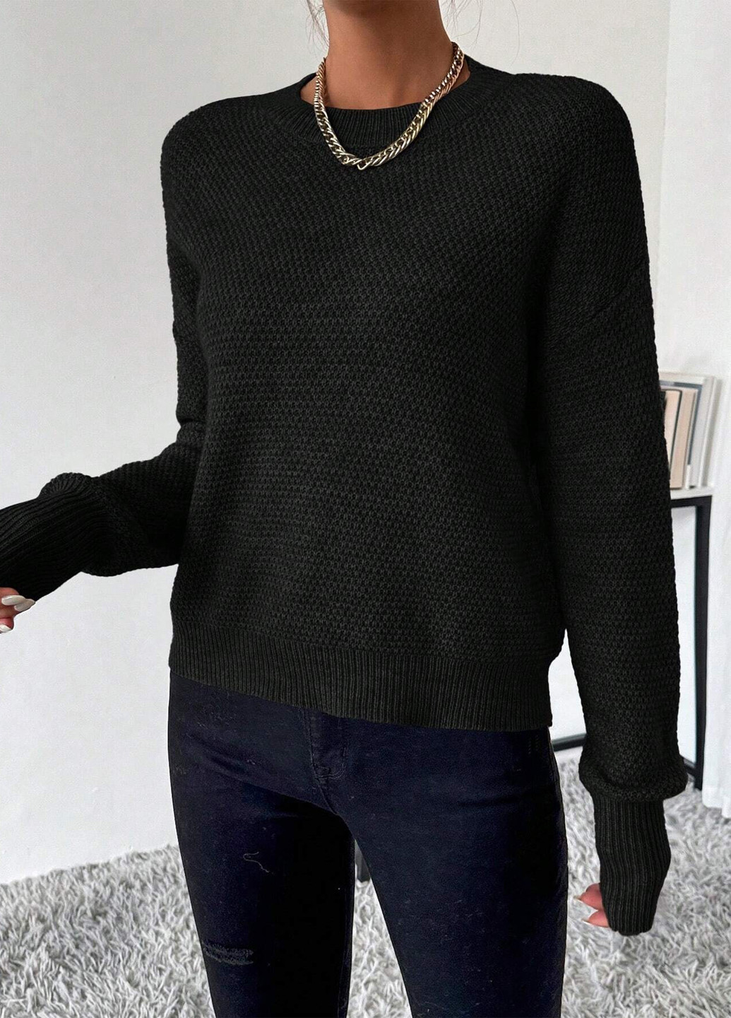 Черный демисезонный джемпер джемпер SHEIN