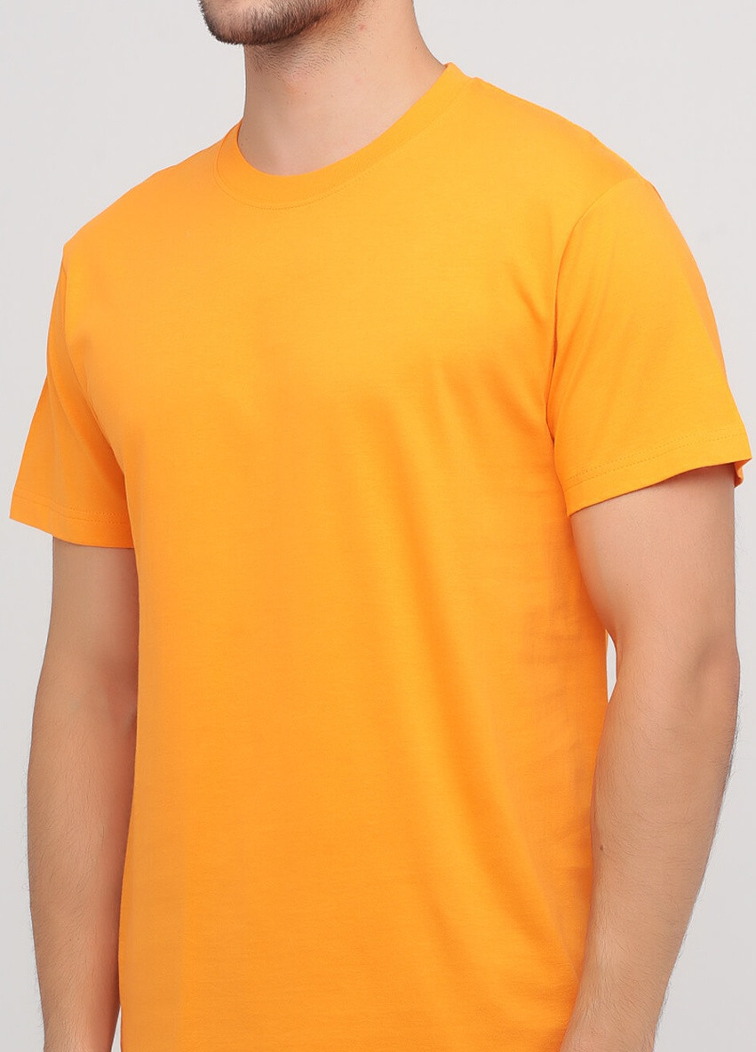 Оранжевая футболка мужская безшовная с круглым воротником Stedman