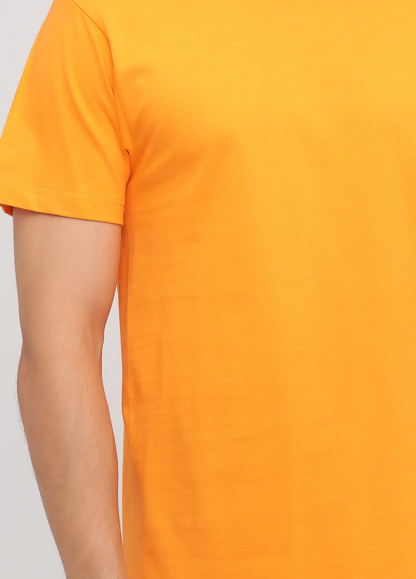 Оранжевая футболка мужская безшовная с круглым воротником Stedman