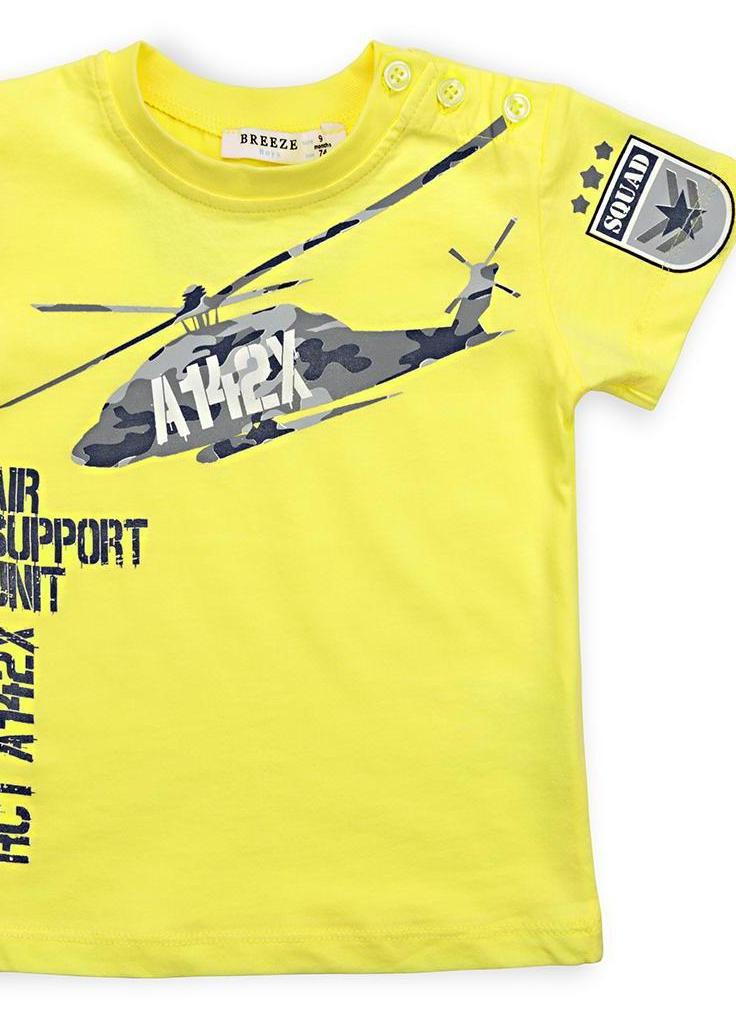 Синий летний костюм десткий с вертолетом (10962-80b-green) Breeze