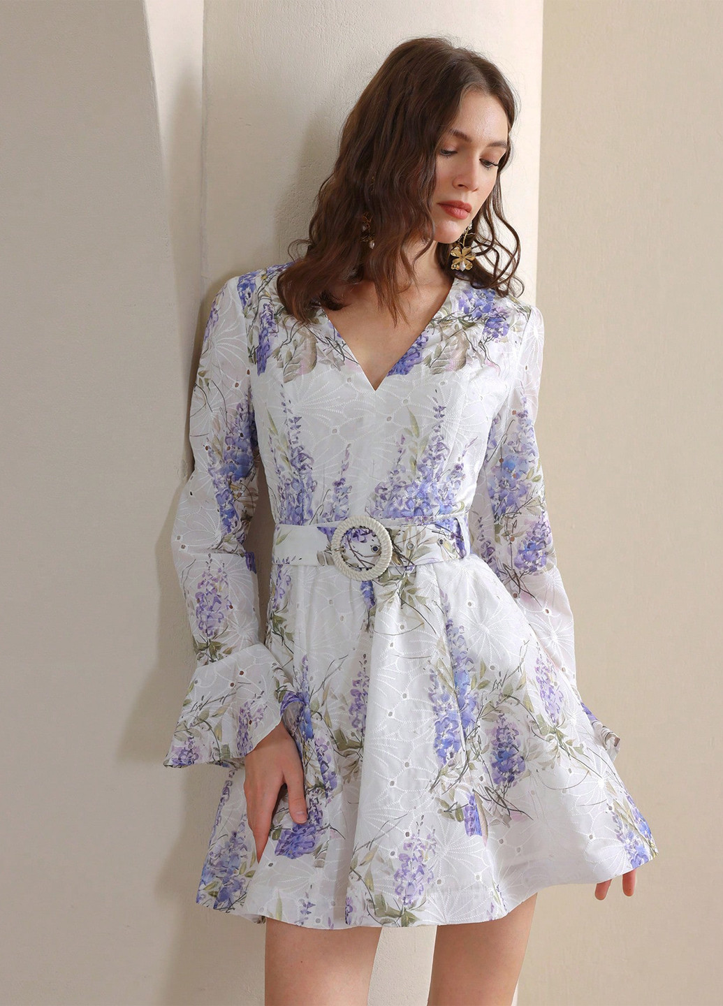 Комбінована вечірня, кежуал сукня кльош SHEIN з квітковим принтом