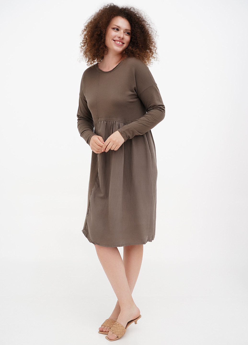 Темно-бежева кежуал сукня Made in Italy однотонна