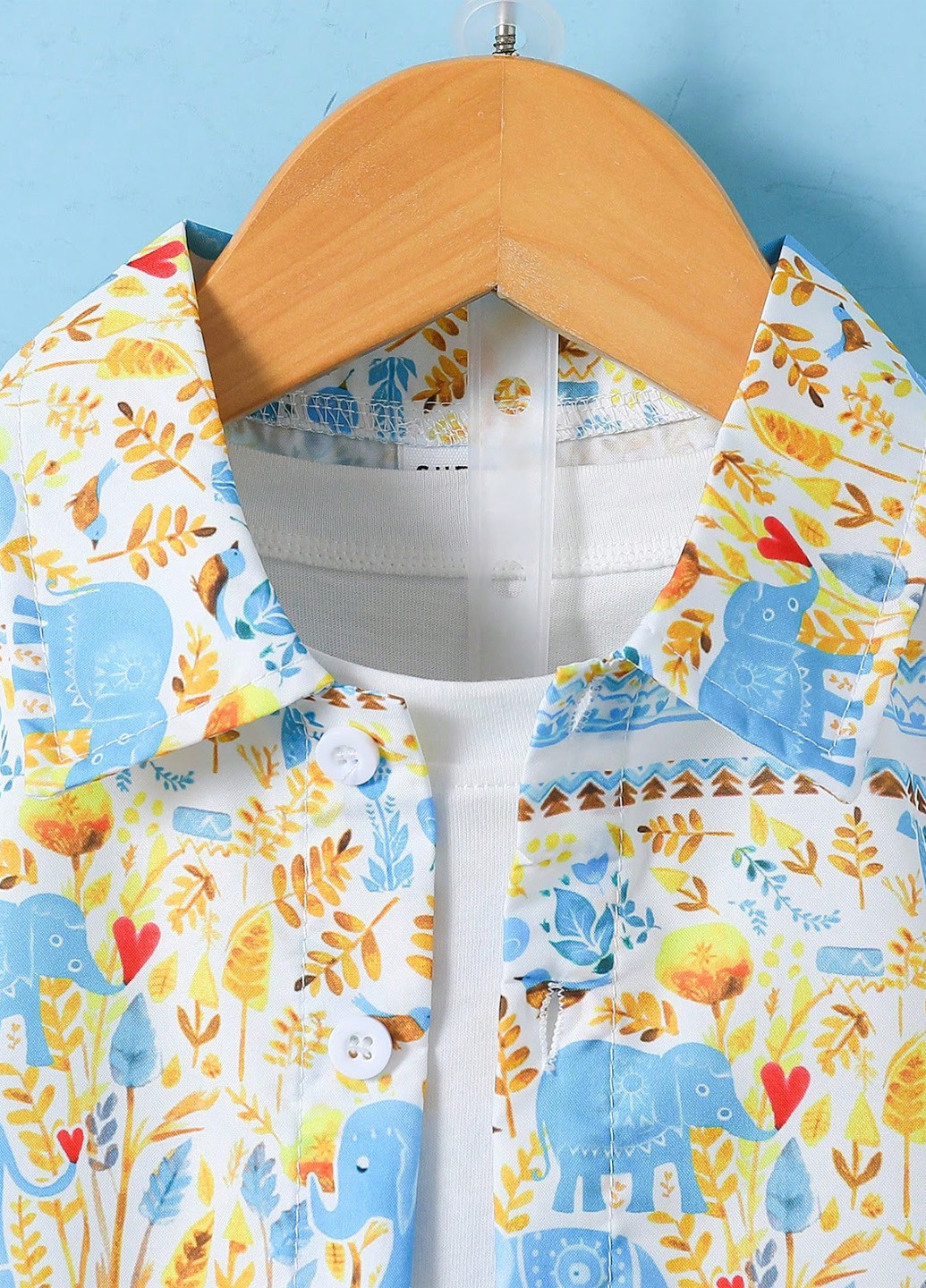 Комбінований літній костюм (сорочка, шорти) з шортами, з сорочкою SHEIN