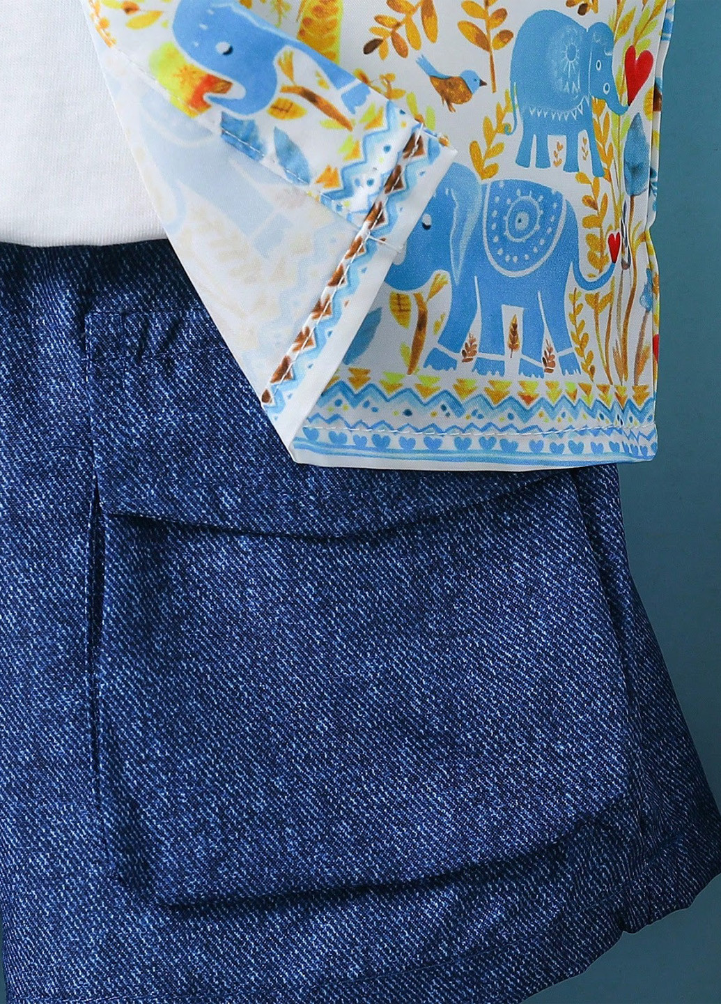 Комбінований літній костюм (сорочка, шорти) з шортами, з сорочкою SHEIN