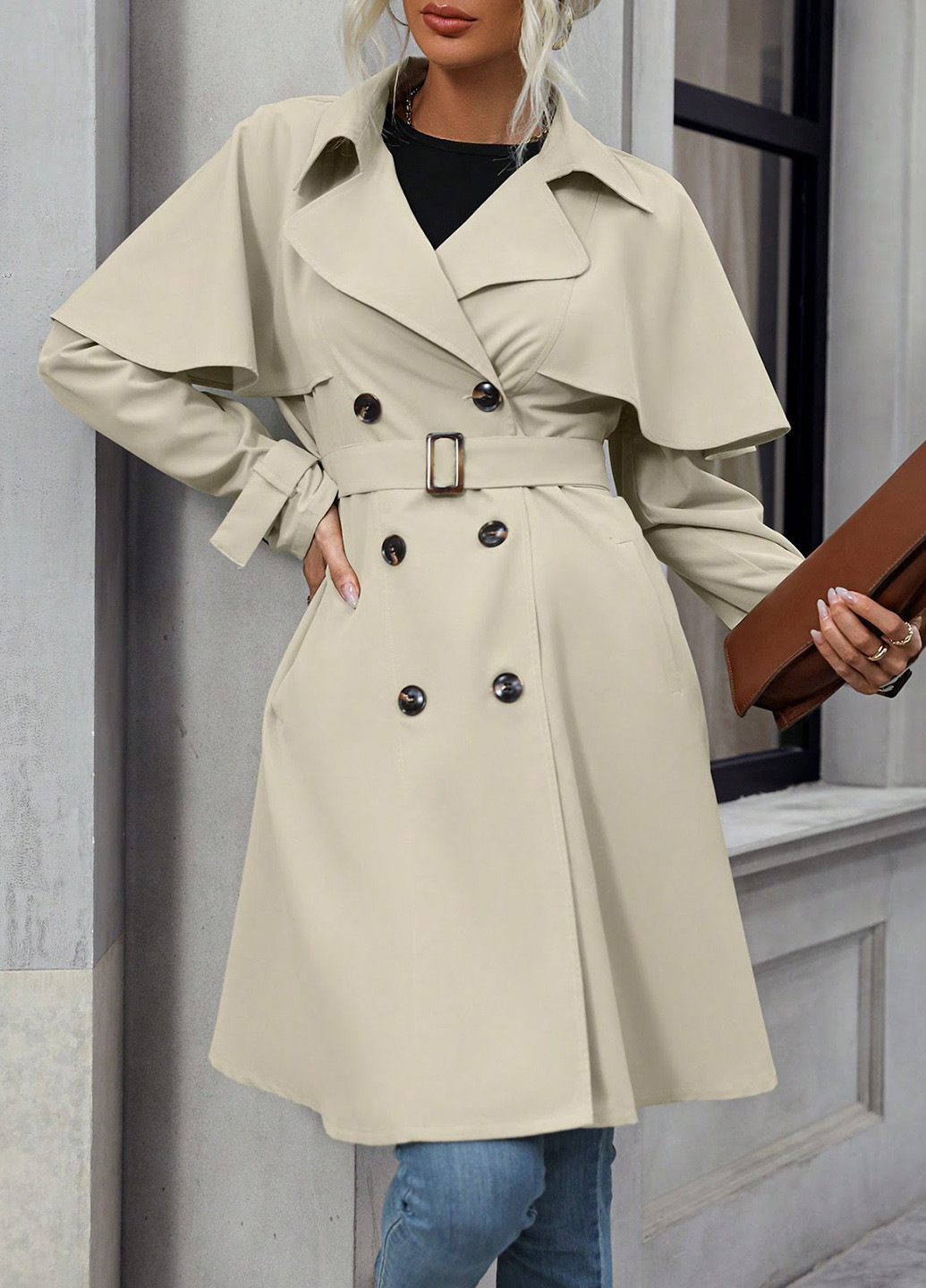 Плащ SHEIN на гудзиках демісезон (330611027)