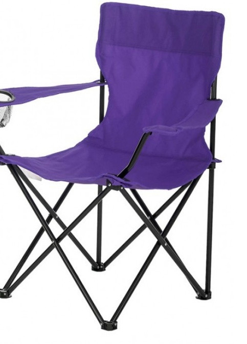 Туристический стул кресло для кемпинга раскладное со спинкой и подстаканником в чехле (001-Т) Фиолетовое Francesco Marconi (246625399)