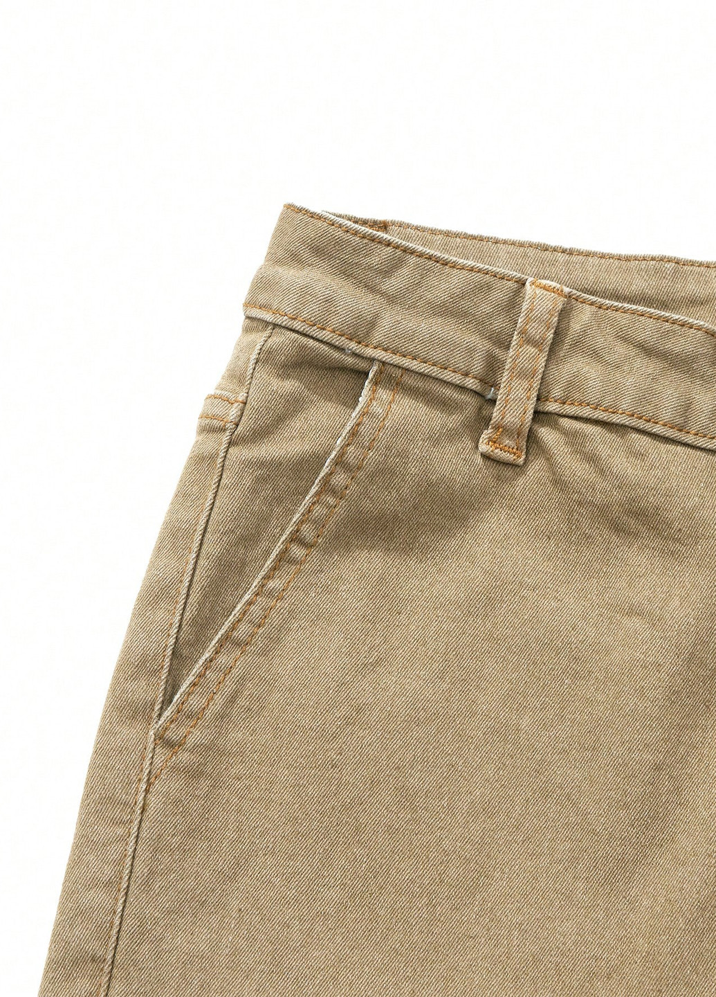 Бежевые демисезонные зауженные джинсы SHEIN