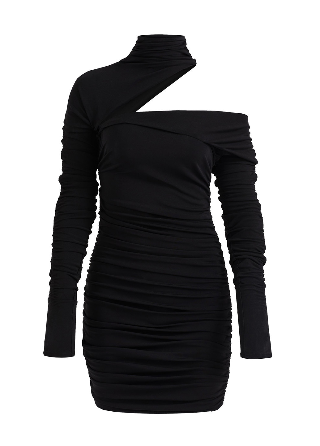 Черное коктейльное, вечернее, кэжуал платье силуэтная H&M х Mugler однотонное