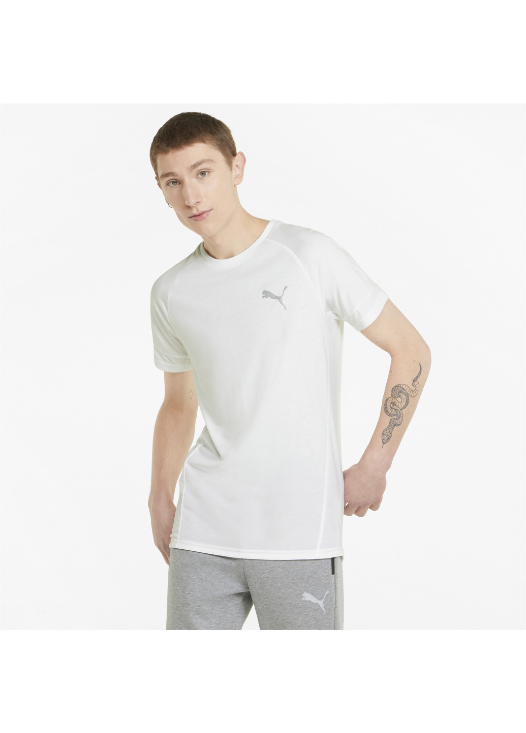 Біла футболка evostripe men's tee Puma