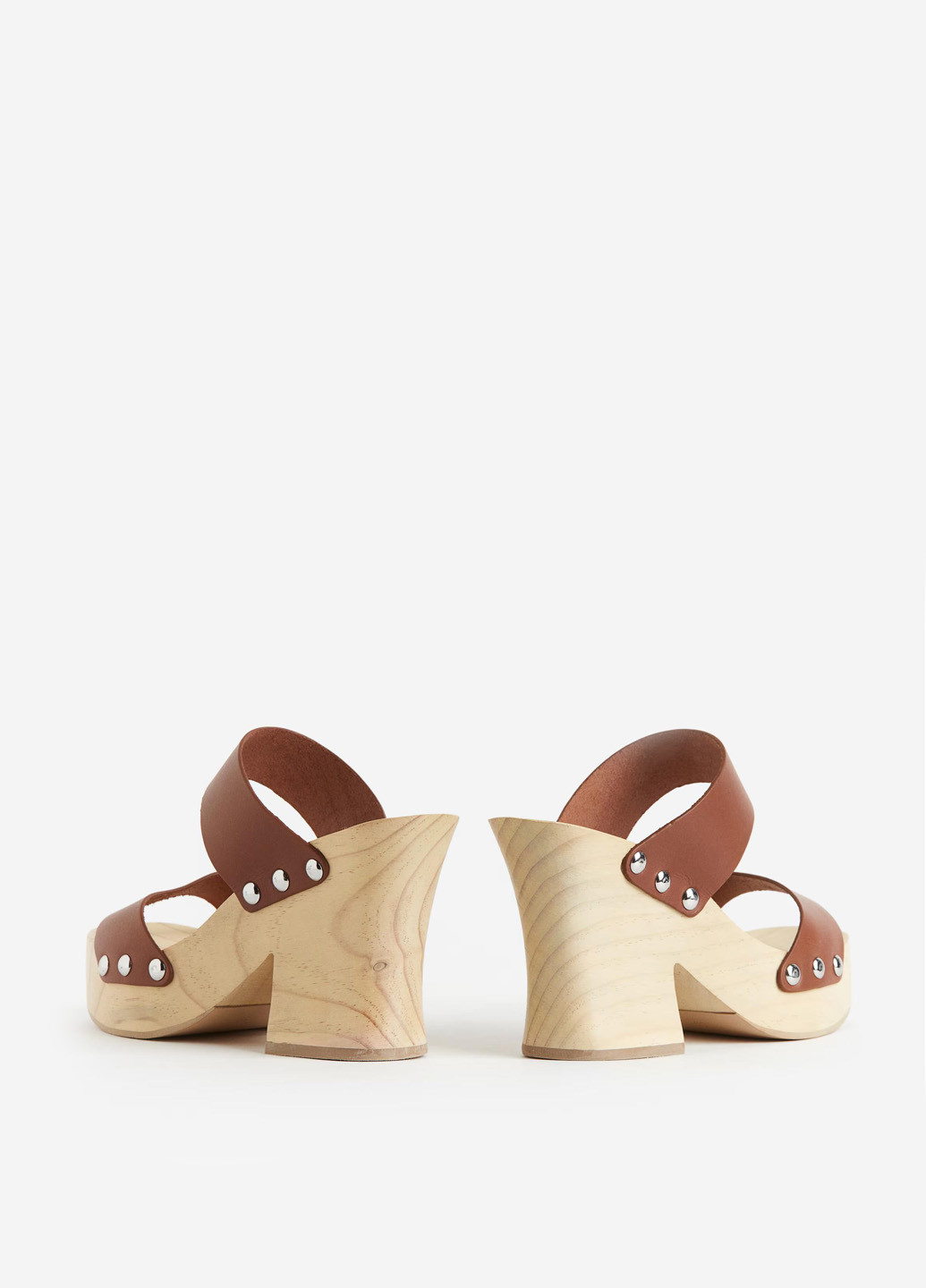 Коричневые босоножки H&M без застежки с заклепками