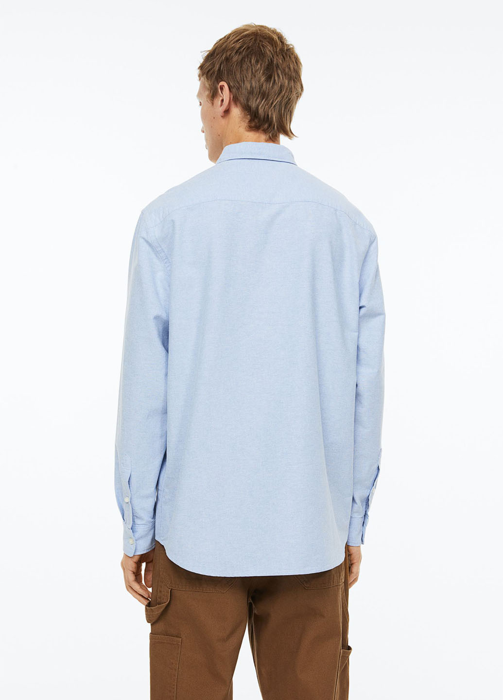 Светло-голубой кэжуал рубашка однотонная H&M