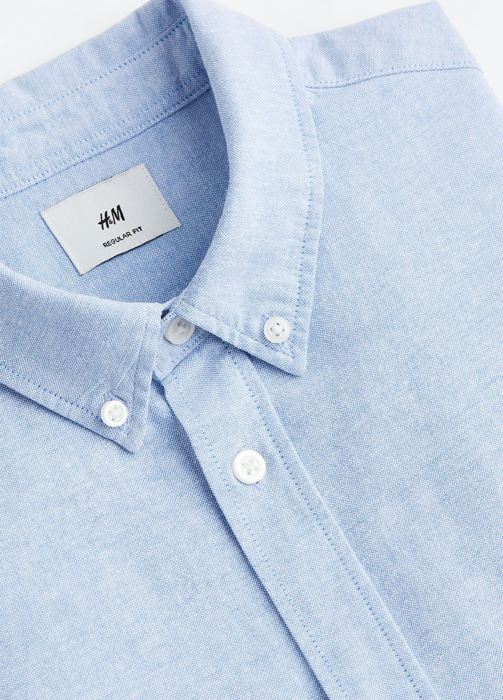 Светло-голубой кэжуал рубашка однотонная H&M