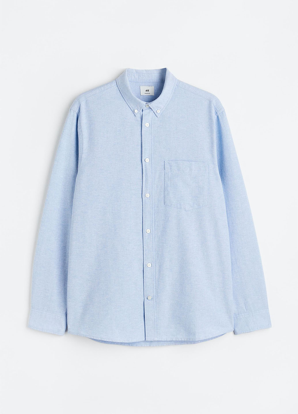 Светло-голубой кэжуал рубашка однотонная H&M