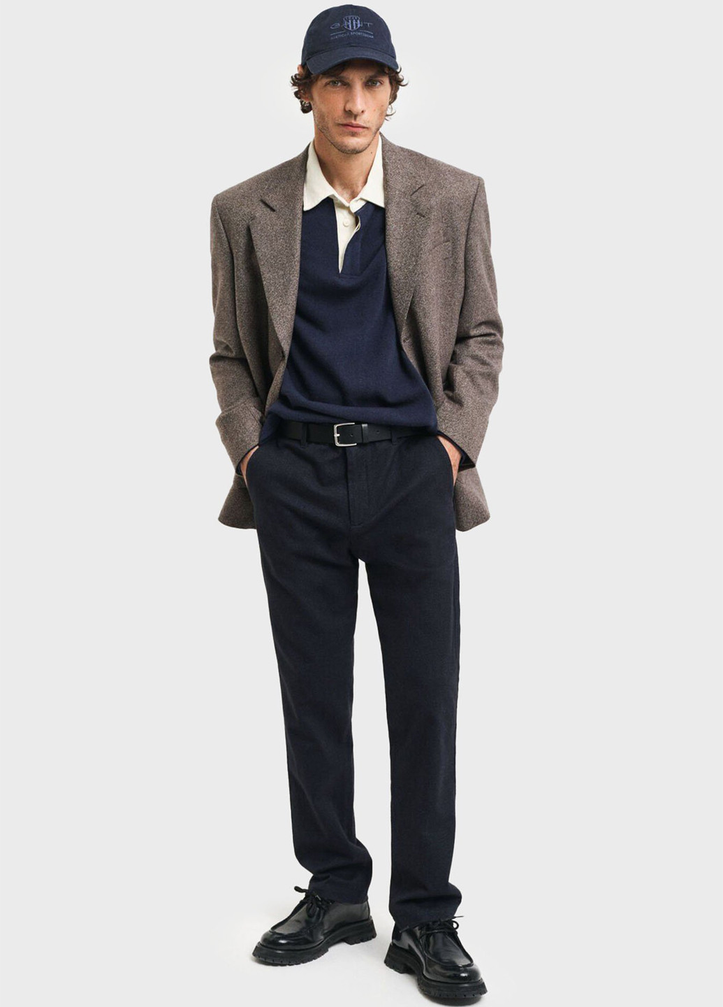 Темно-синие кэжуал, классические демисезонные классические, прямые брюки Gant