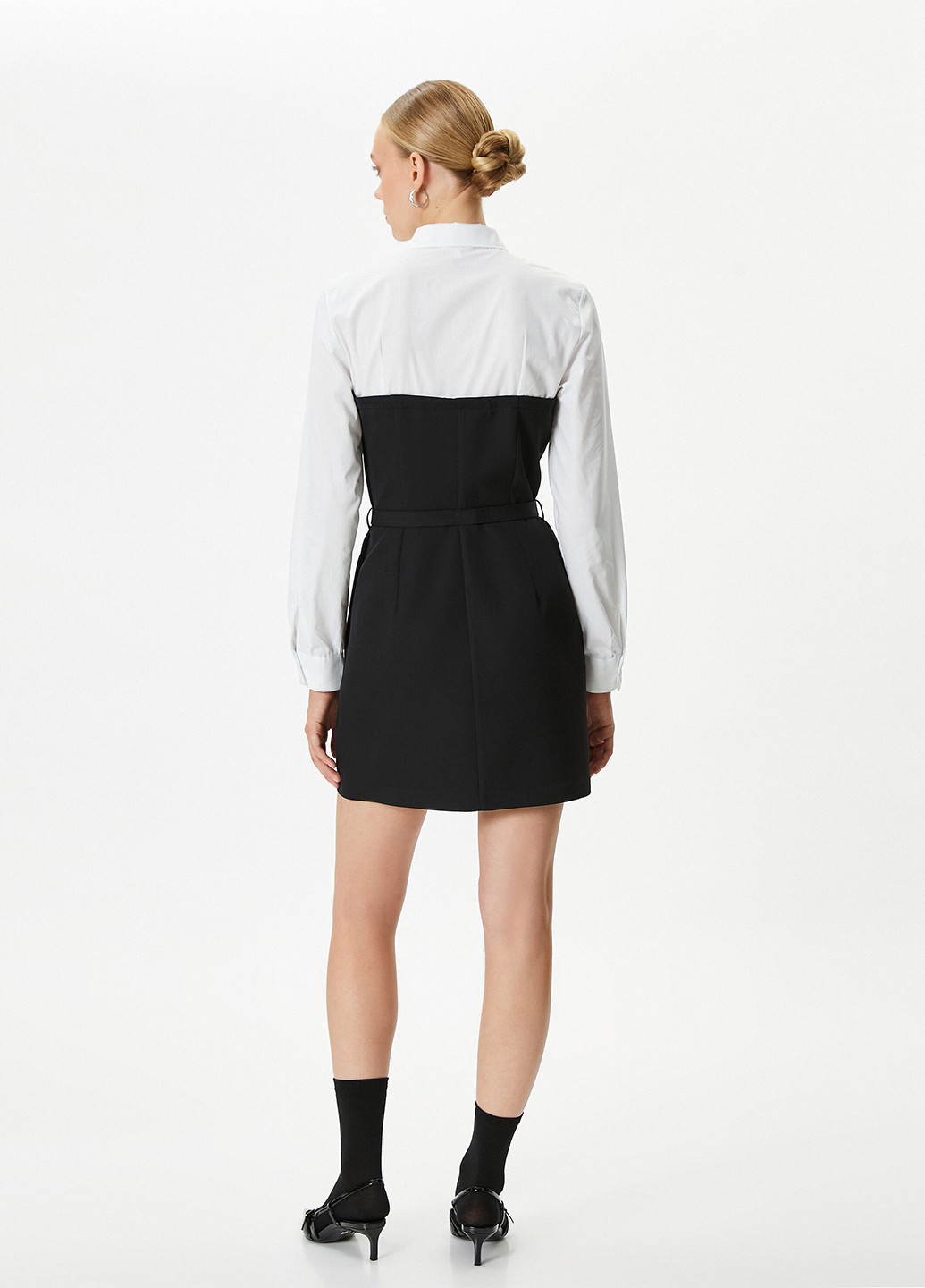 Чорно-білий кежуал сукня сорочка KOTON колор блок