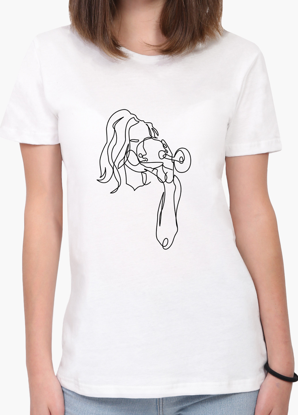 Белая демисезон футболка женская контурный минимализм (contour minimalism) белый (8976-1357) xxl MobiPrint