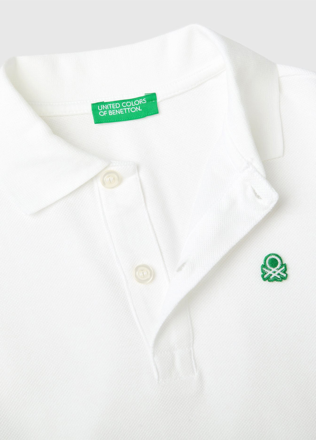 Белая детская футболка-поло для мальчика United Colors of Benetton однотонная