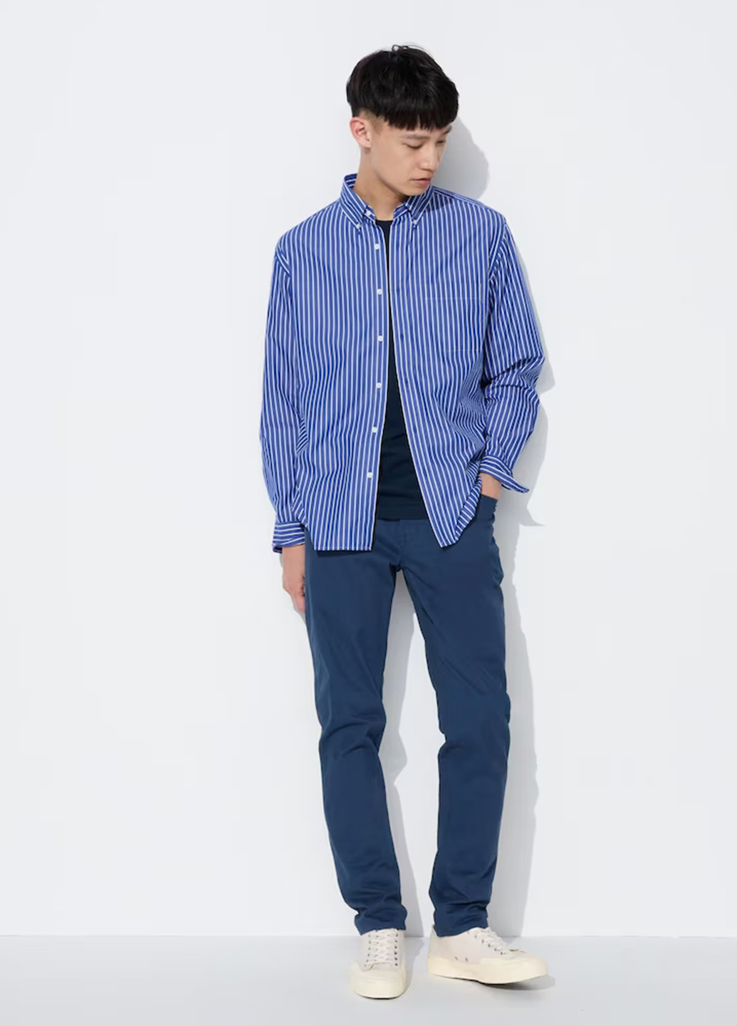 Синие демисезонные прямые джинсы Uniqlo