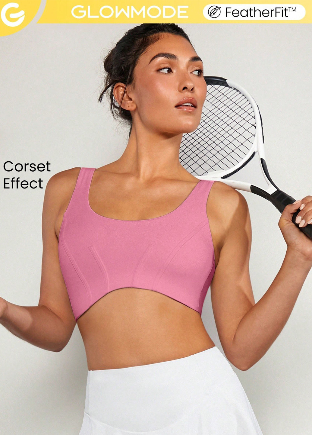 Розовый топ бюстгальтер SHEIN без косточек полиамид