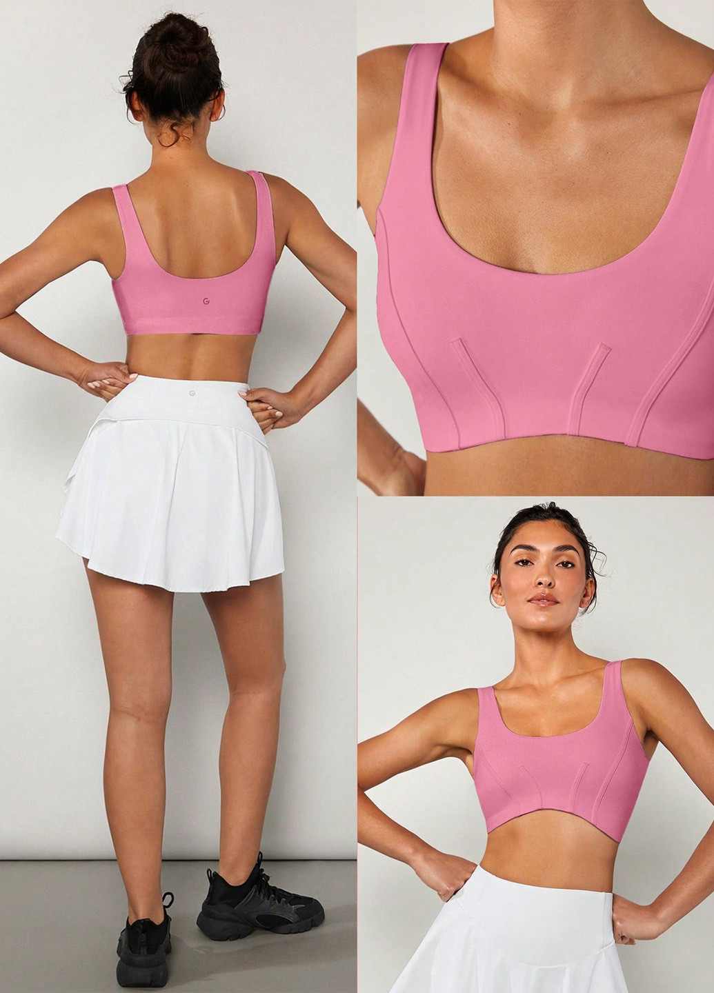 Розовый топ бюстгальтер SHEIN без косточек полиамид