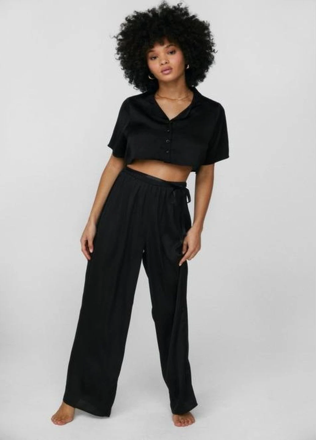 Чорна всесезон піжама Nasty Gal