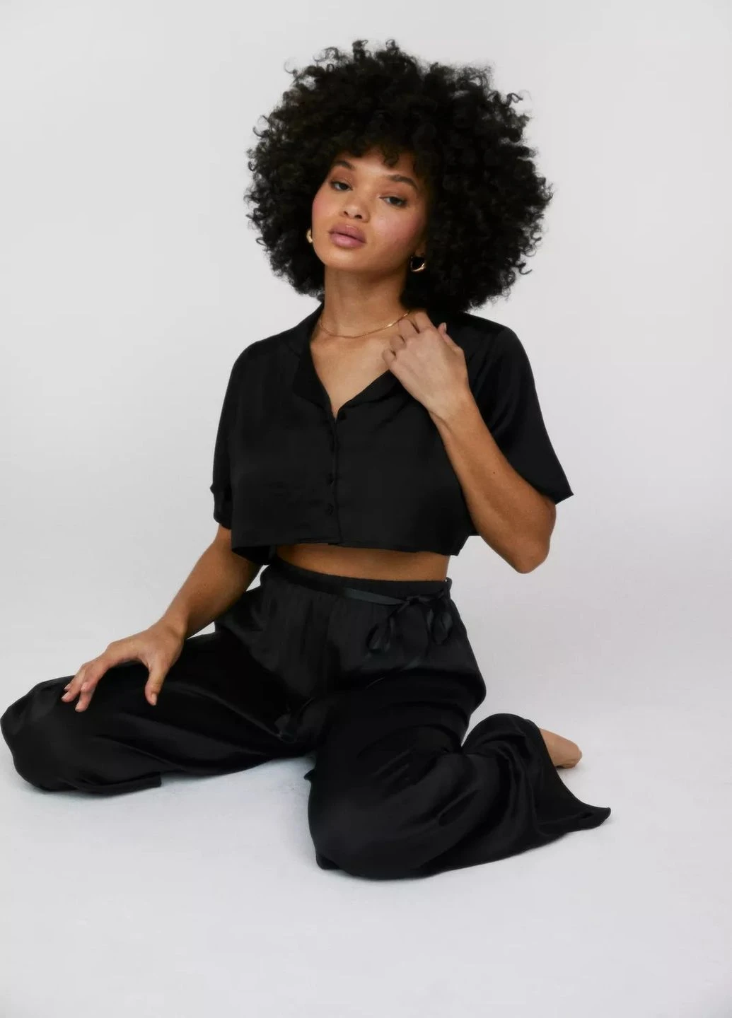 Чорна всесезон піжама Nasty Gal