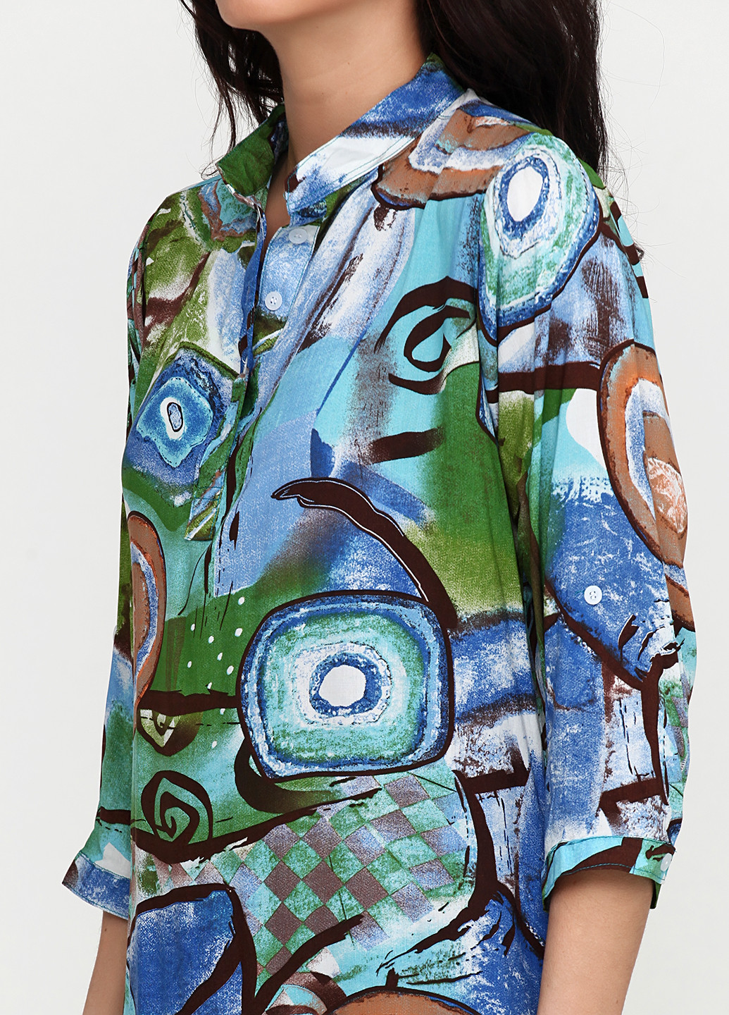 Блакитна кежуал сукня Bon Voyage з абстрактним візерунком