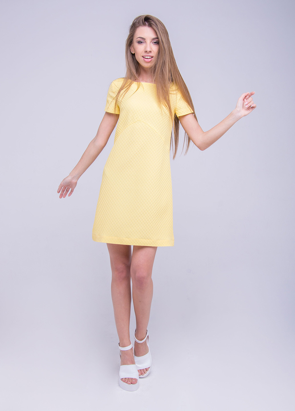 Желтое кэжуал платье VMMA однотонное