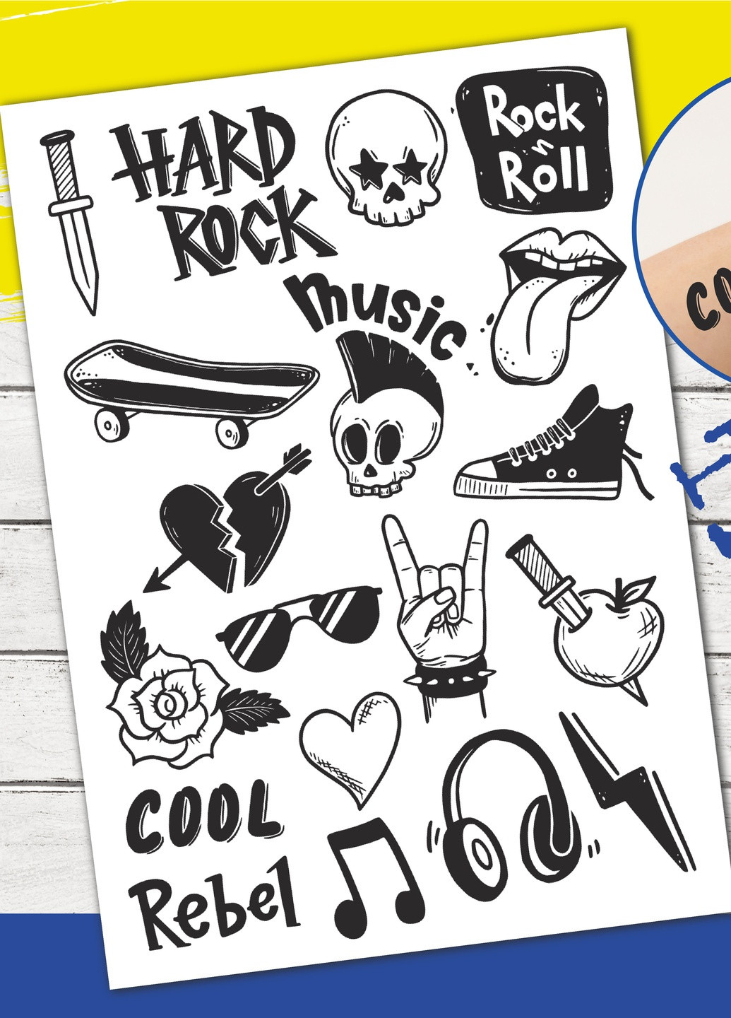 Тимчасові тату StikerUA "COOL MIX №2" No Brand (254175797)