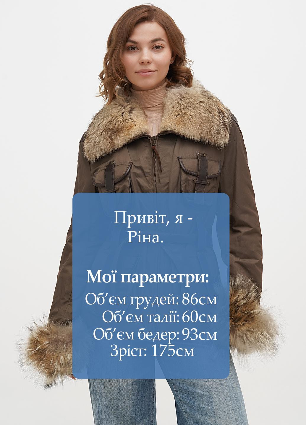 Оливковая (хаки) демисезонная куртка Vera Pelle