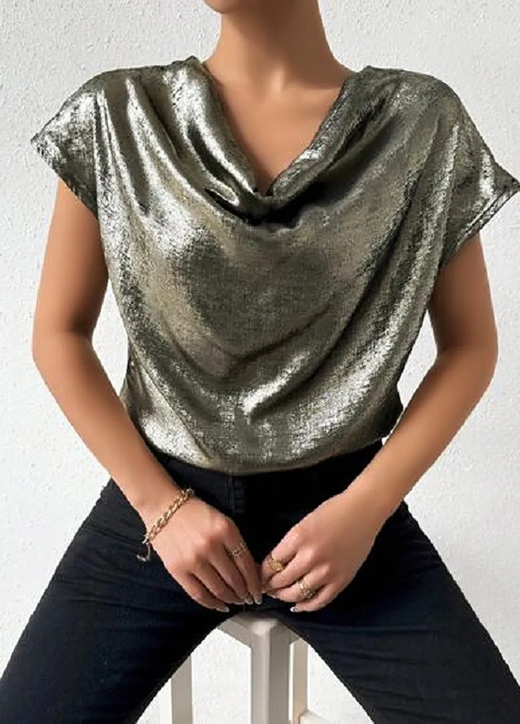 Золотая блуза SHEIN