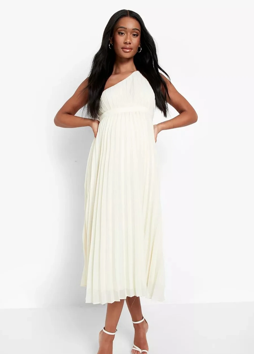 Молочное платье Boohoo