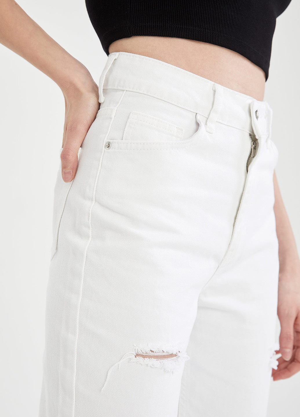 Джинси DeFacto вкорочені, завужені білі джинсові бавовна
