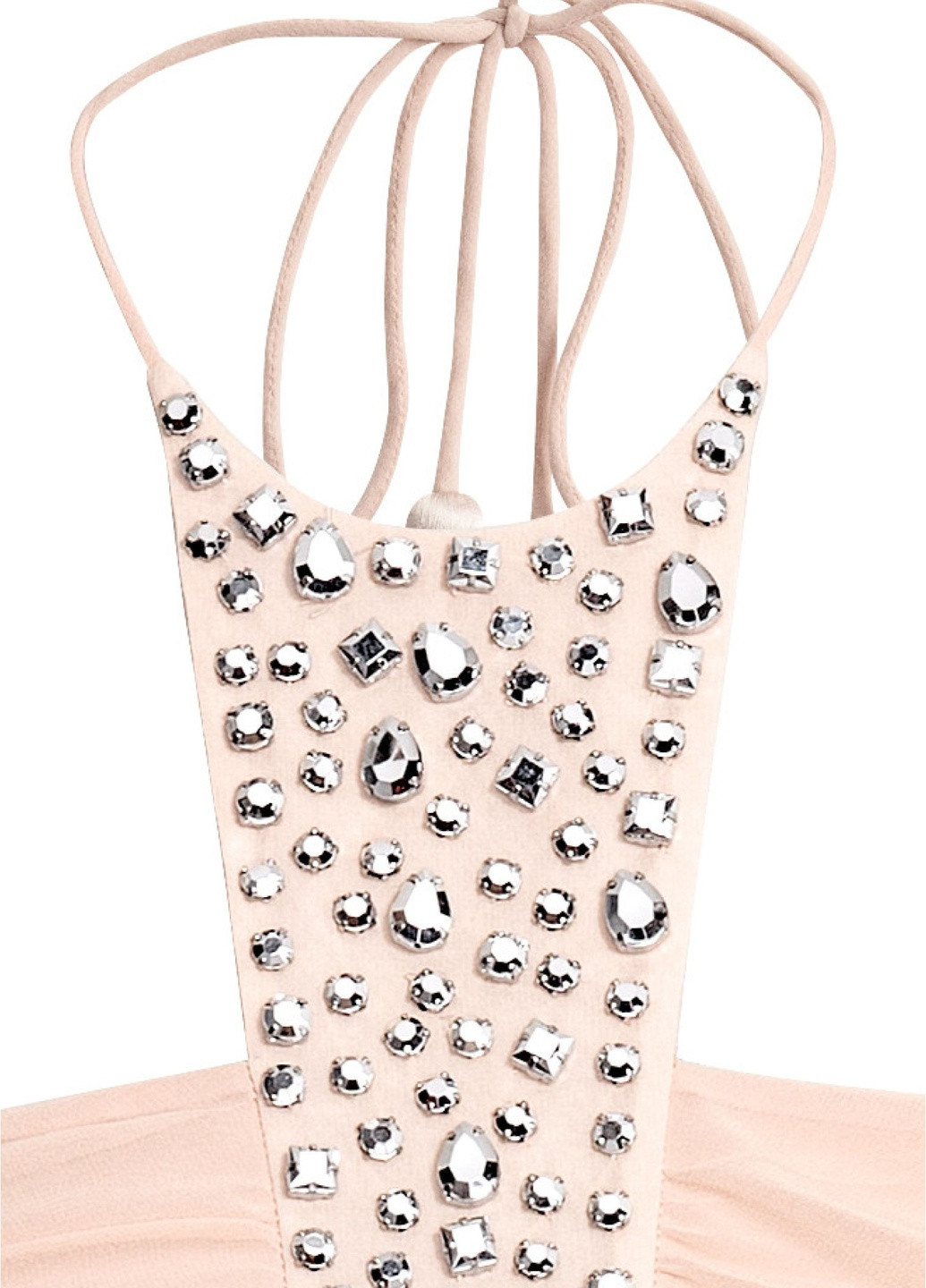 Розовое праздничный короткое открытое платье H&M однотонное