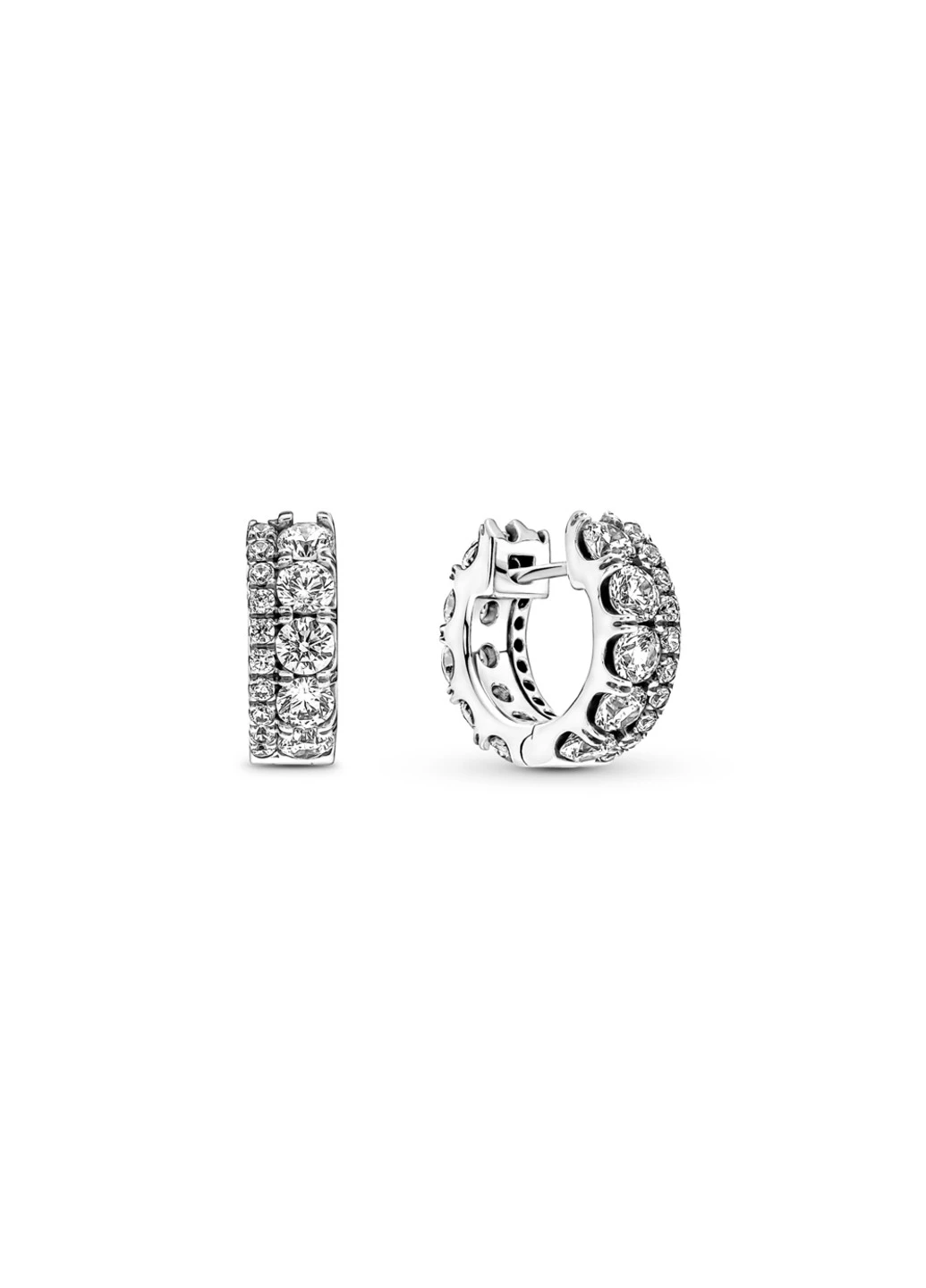 Срібні сережки "Подвійна стрічка з pavé" 290058C01 No Brand (252433439)