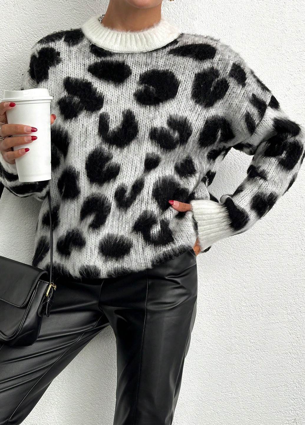 Чорно-білий демісезонний джемпер джемпер SHEIN