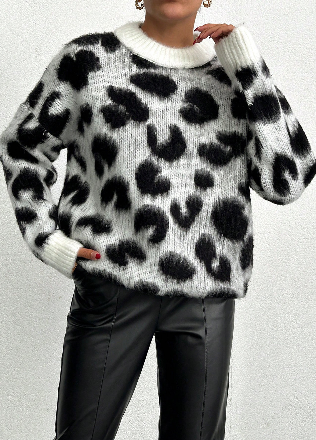 Чорно-білий демісезонний джемпер джемпер SHEIN