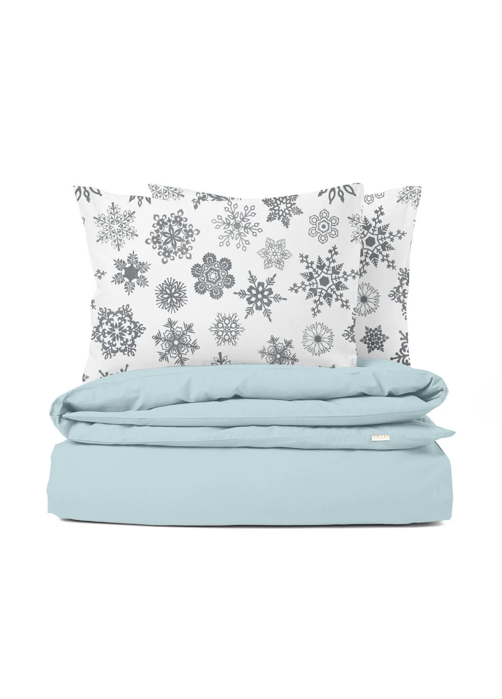 Підлітковий комплект RANFORS LIGHT BLUE SNOWFLAKES GREY (підковдра 160х220 см, простирадло 90х200х20 см, наволочка 50х70 см) Cosas (251413585)