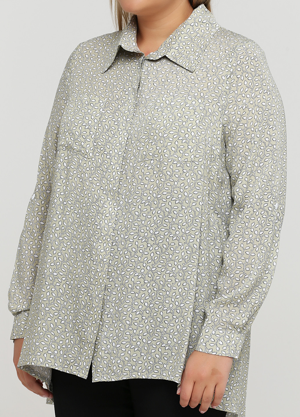 Мятная демисезонная блуза Алеся