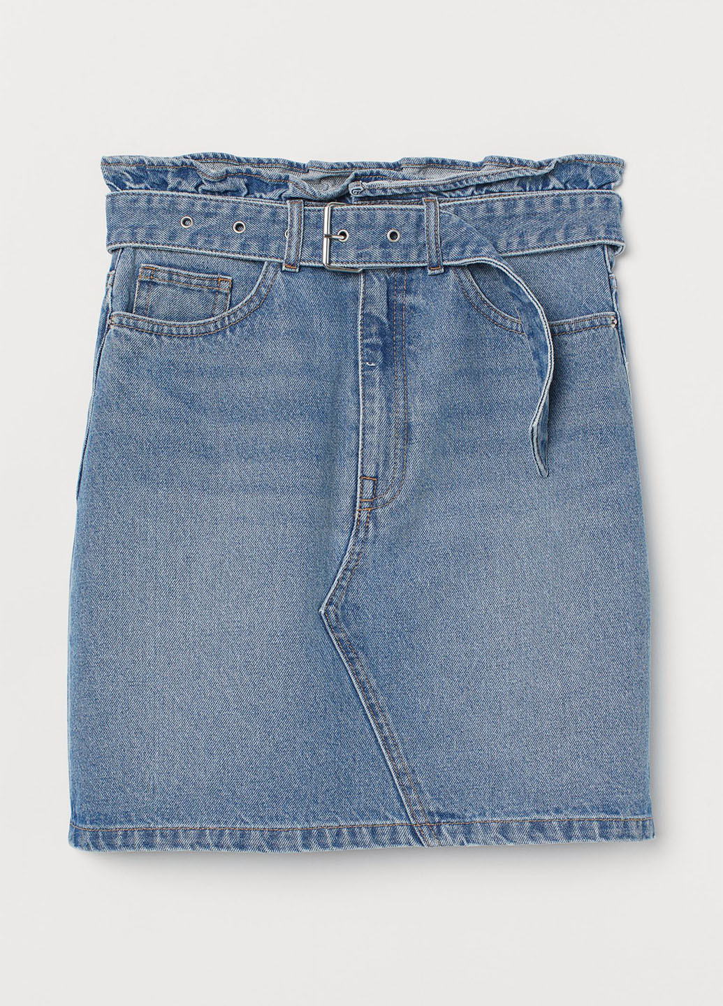 Светло-голубая джинсовая однотонная юбка H&M