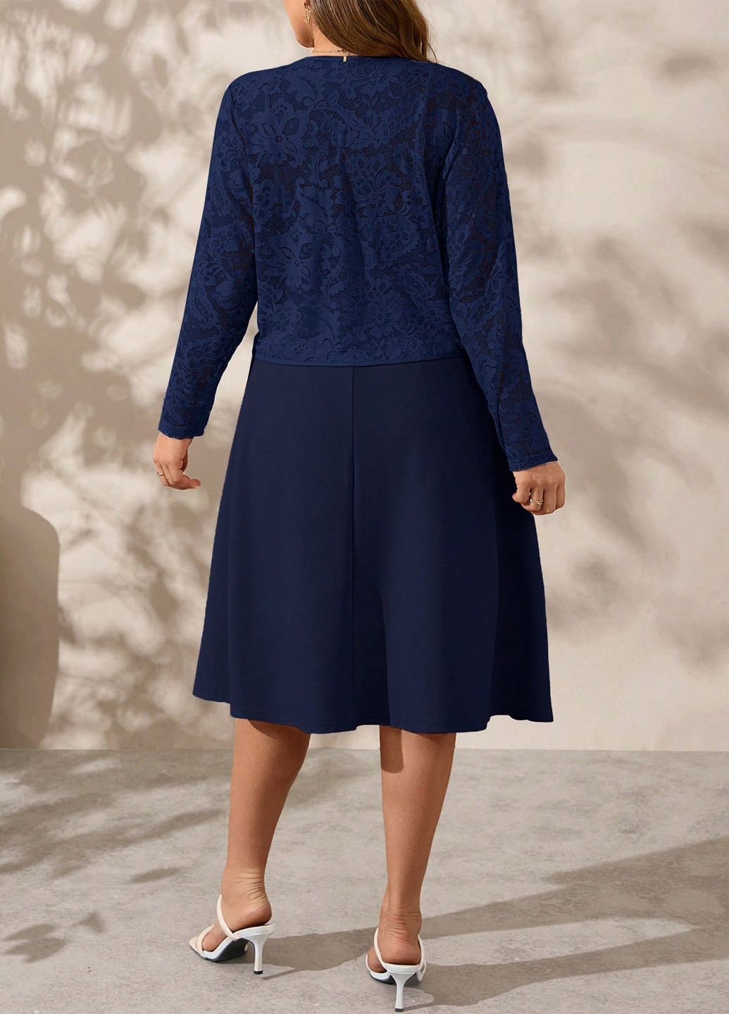 Темно-синій демісезонний комплект (кардиган, сукня) SHEIN