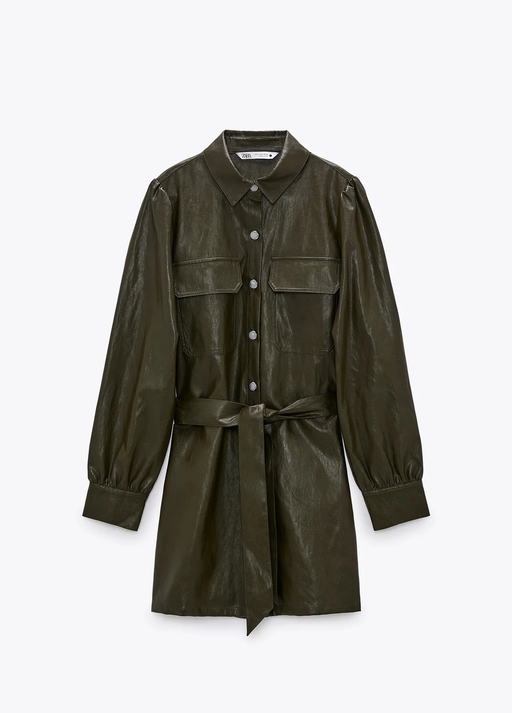 Темно-зелена кежуал плаття, сукня Zara однотонна