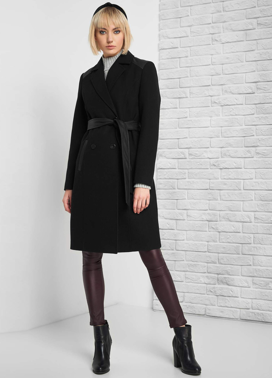 Черное демисезонное Пальто однобортное Orsay