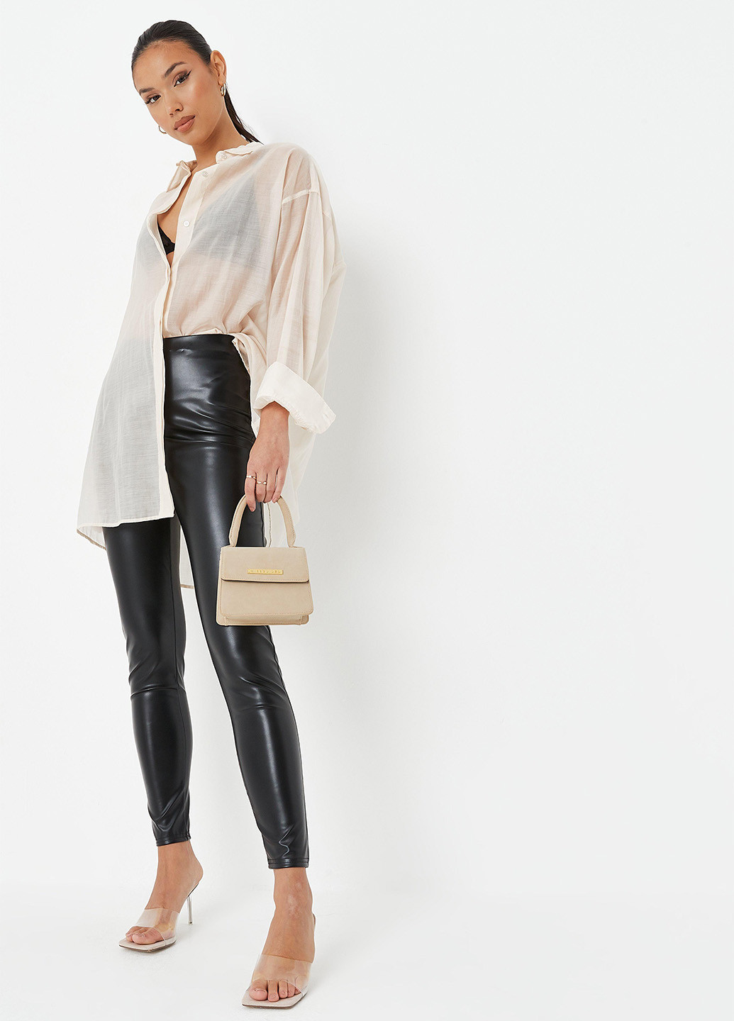 Черные демисезонные леггинсы Missguided